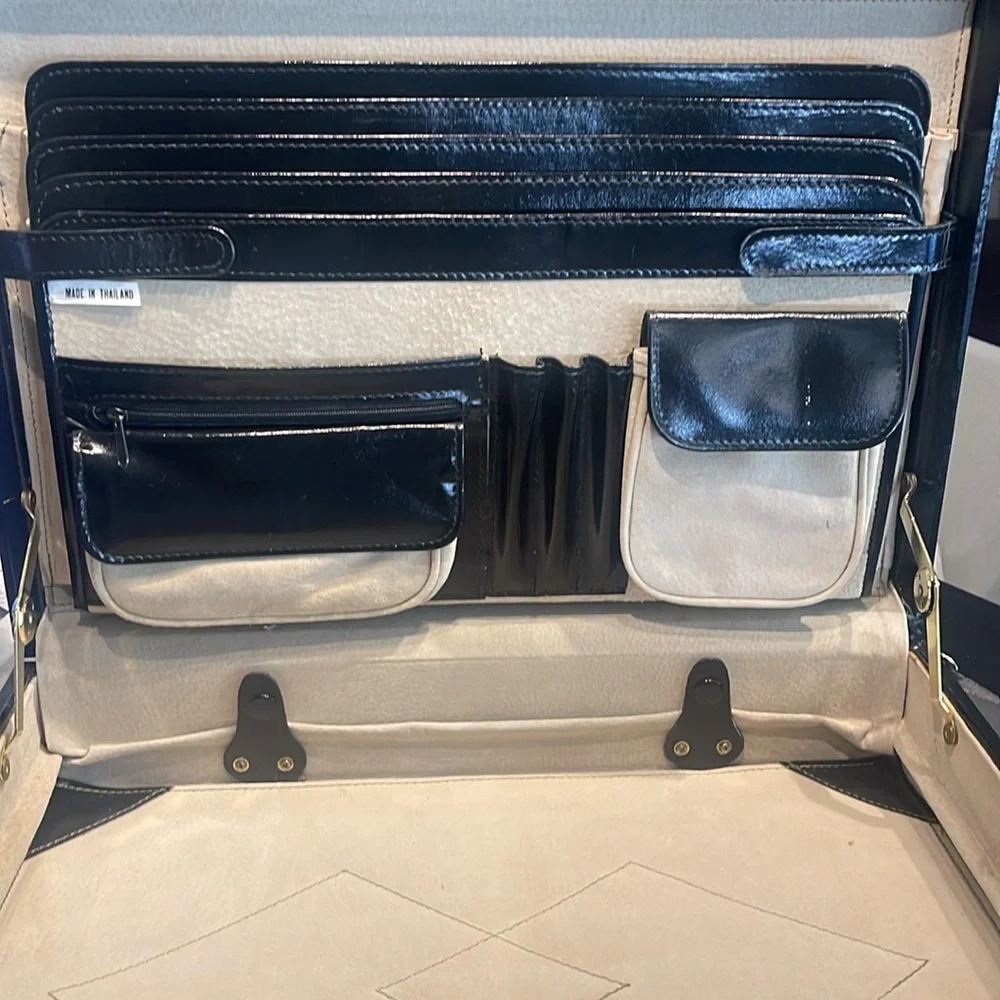Vintage Black Leather Briefcase